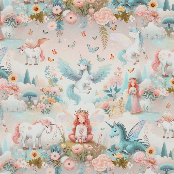 Trikoo yksisarviset ja keijut pastellibeige 04102.010