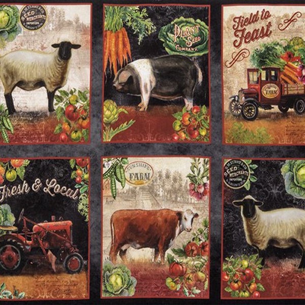 Maatilan el&auml;imet panelikangas 60 cm paneli