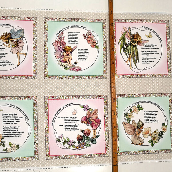 Puuvillakangas Flower Fairies vaaleapohjainen