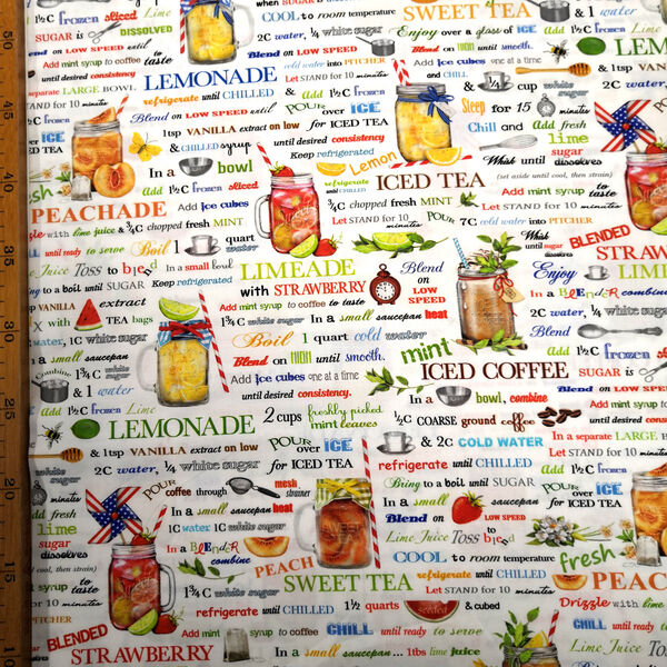 Puuvillakangas Iced tea and coffee valeapohjainen