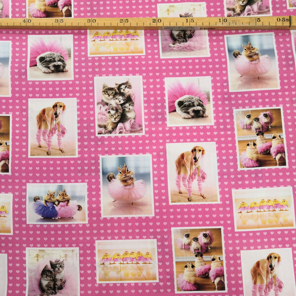 Puuvillakangas Never tutu much pinkki